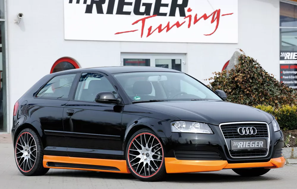 Rieger Spoilerlippe für Audi A3 (8P) - 3-tür. 07.08- (ab Facelift) carbon optik
