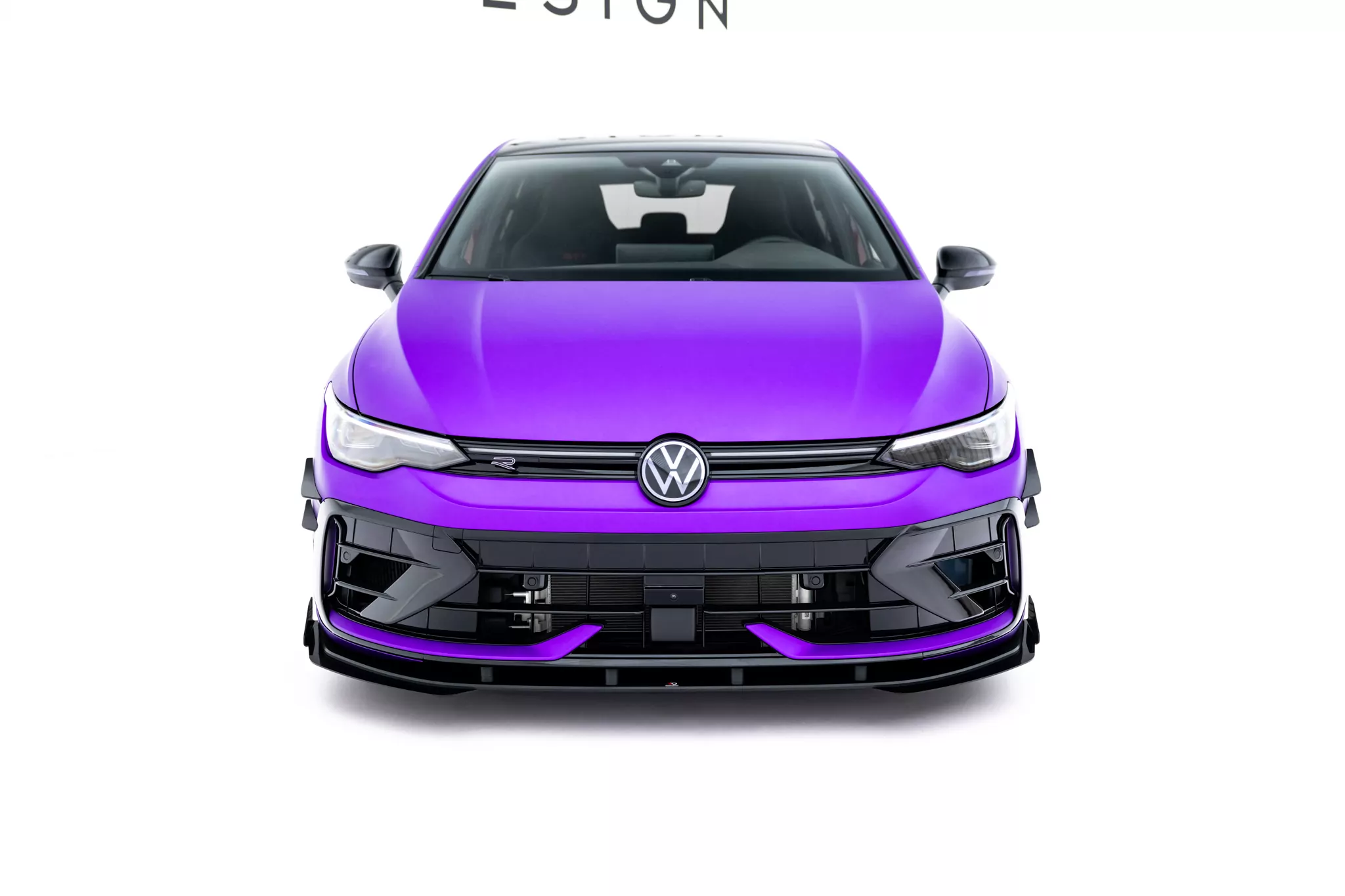 Front Stoßstange Flaps Für Flaps VW Golf R Mk8 Facelift Schwarz Hochglanz