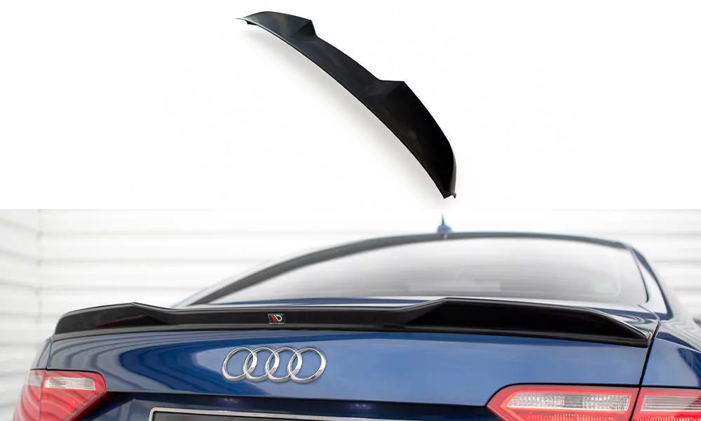 Spoiler CAP Für 3D Audi A5 Coupe 8T Schwarz Hochglanz