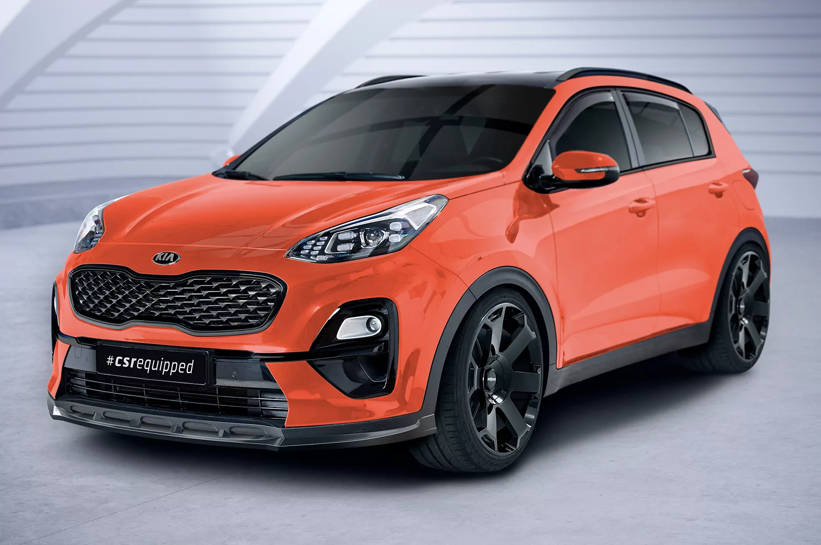 Cup-Spoilerlippe mit ABE für Kia Sportage QLE CSL577 Schwarz Strukturiert