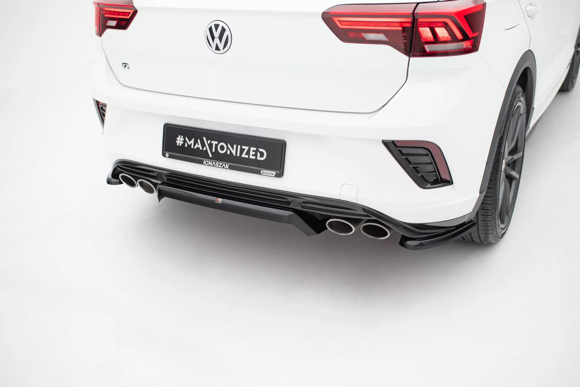 Mittlerer Diffusor Heck Ansatz DTM Look Für Volkswagen T-Roc R Mk1 Schwarz Hochglanz
