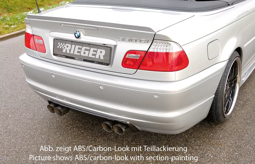 Rieger Heckansatz M3-Look für BMW 3er E46 | Cabrio 02.02- (ab Facelift) für Coupé, Cabrio