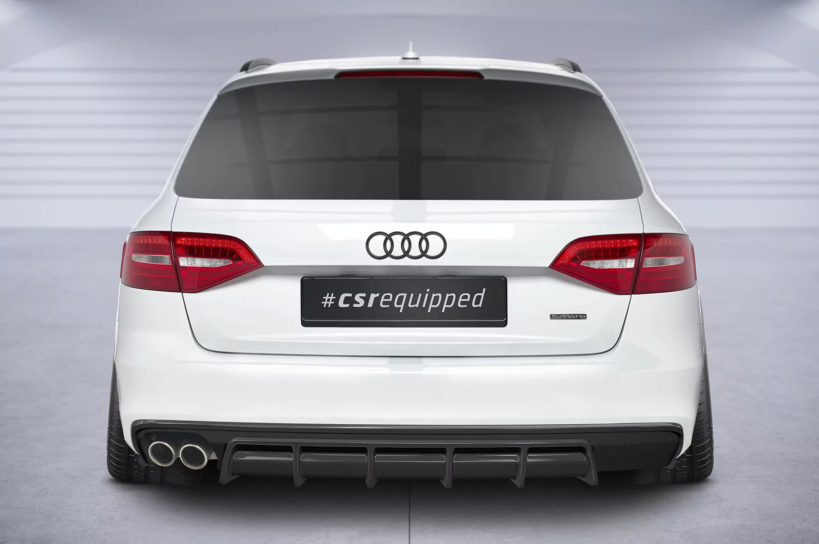 Heckansatz für Audi A4 B8 (Typ 8K) HA418 Schwarz Strukturiert