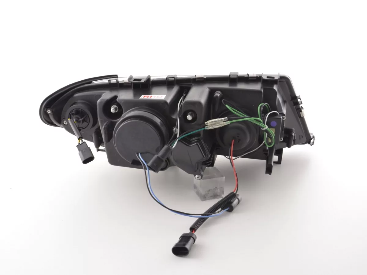 Scheinwerfer Set Angel Eyes BMW 3er E46 Limo/Touring Bj. 02-05 schwarz für Rechtslenker