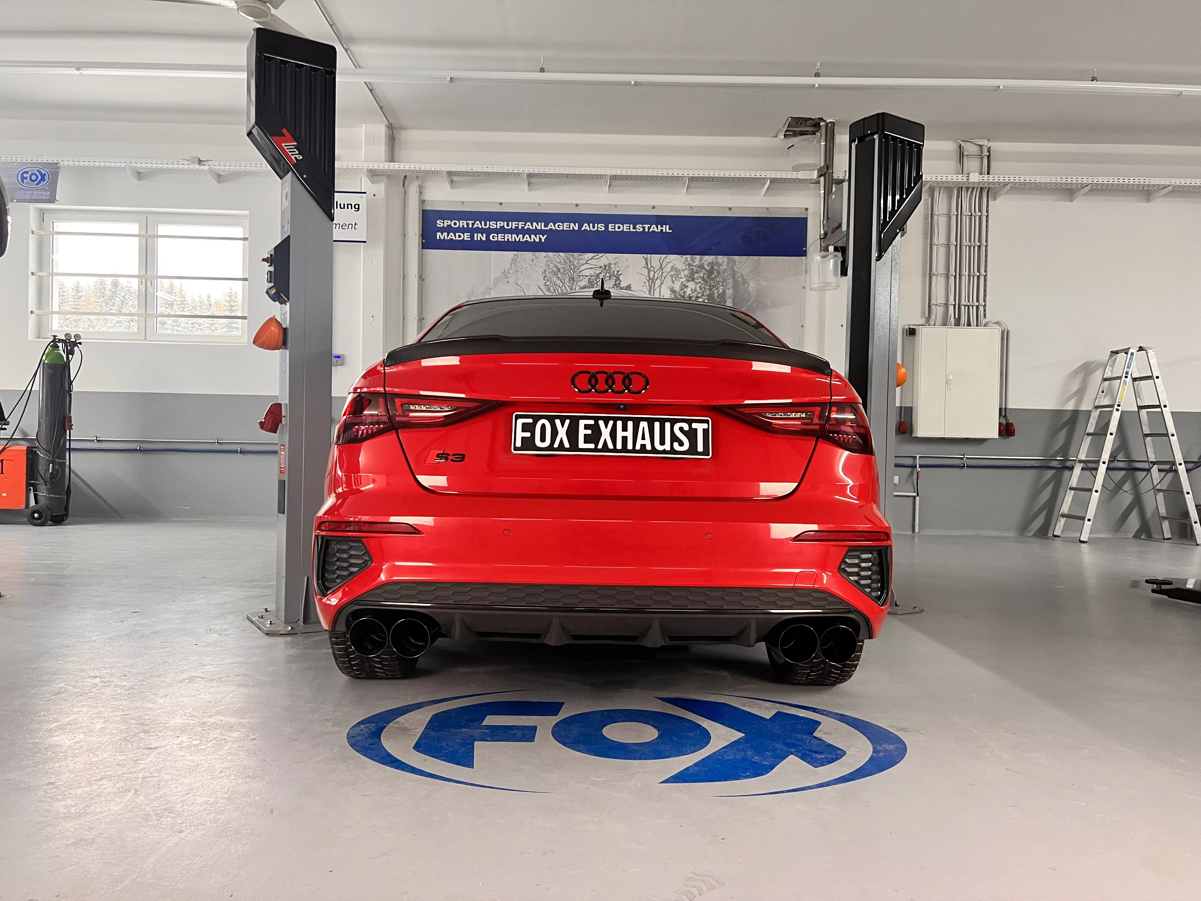 Audi S3 GY - Limousine  Halbanlage ab OPF mit Abgasklappen - 2x100 Typ 25 rechts/links Endrohre schwarz emalliert