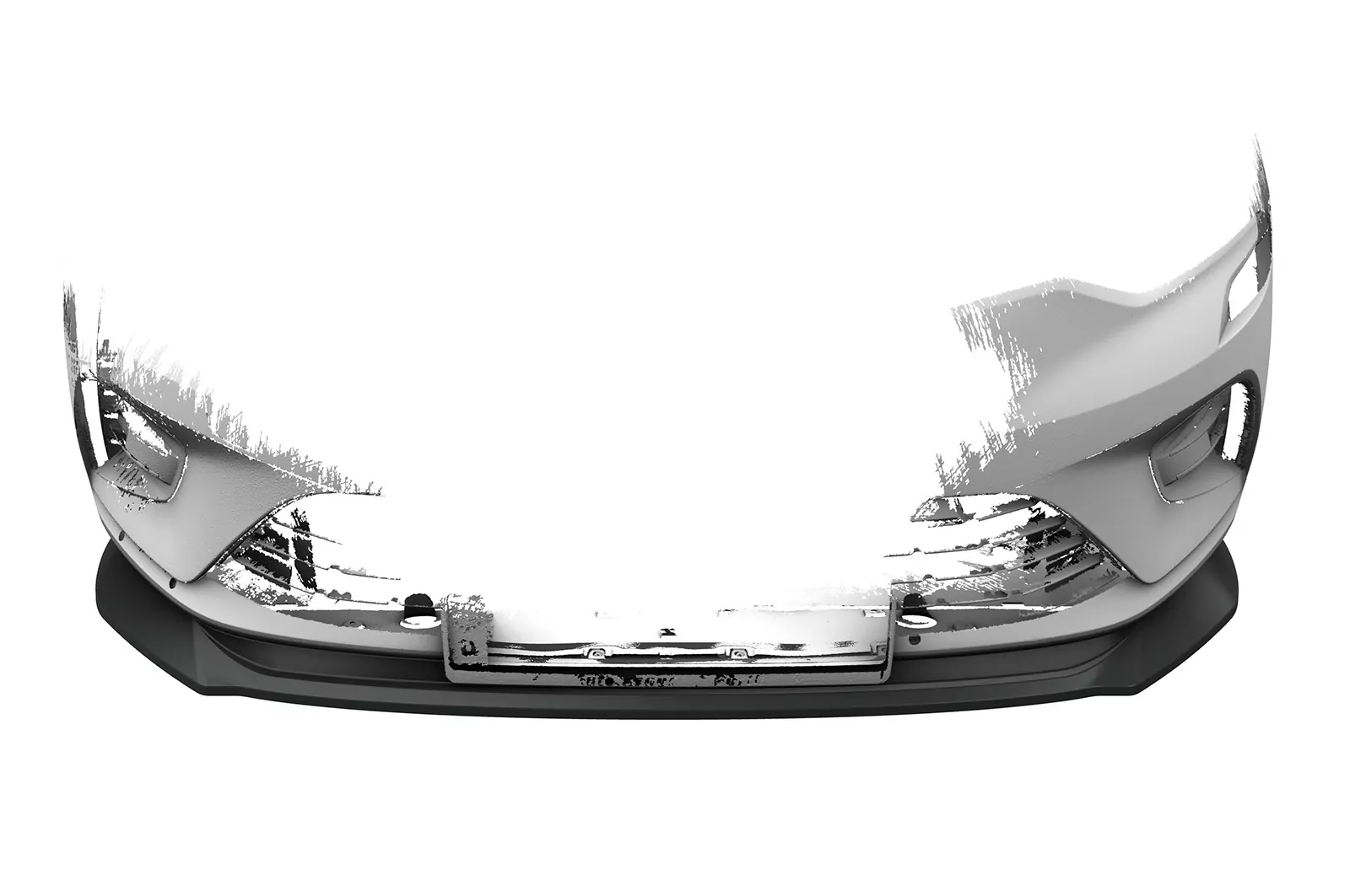 Cup-Spoilerlippe mit ABE für Renault Clio V CSL520 Schwarz Strukturiert