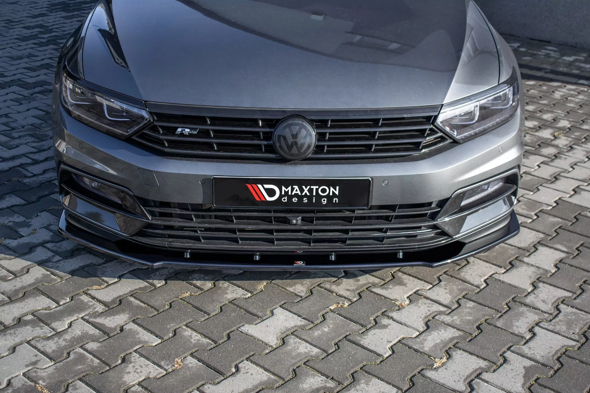 Front Ansatz Passend Für V.1 Passend Für VW Passat R-Line B8 Schwarz Hochglanz Schwarz Hochglanz