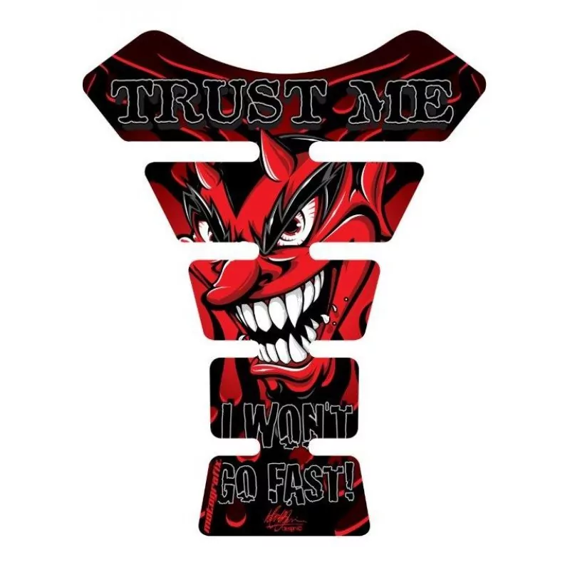 Motografix Trust Me I Wont Go Fast Devil Red 3D Gel Tank Pad Protector ST059R