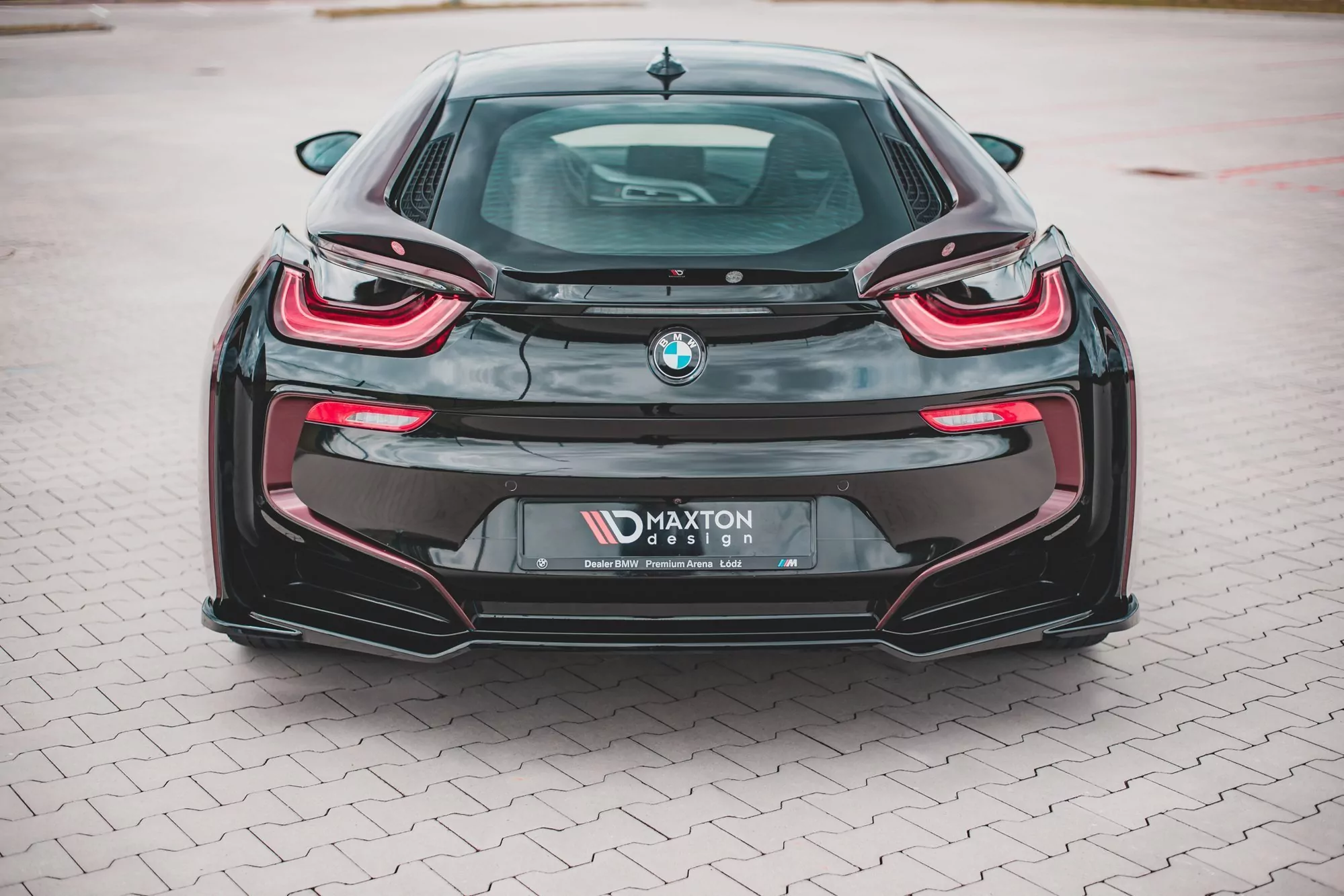 Mittlerer Diffusor Heck Ansatz Passend Für BMW I8 Schwarz Hochglanz