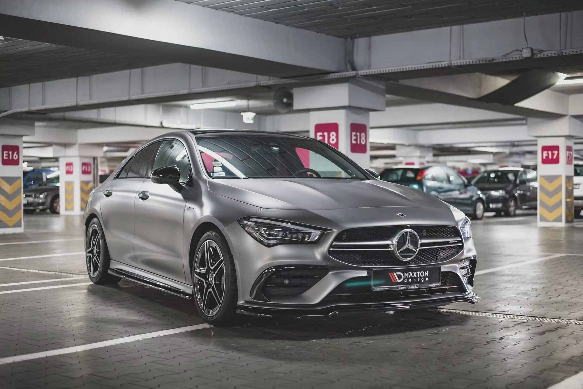 Front Ansatz V.1 Passend Für Mercedes-AMG CLA 35 Aero C118 Schwarz Hochglanz