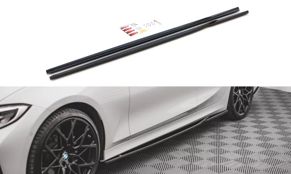 Seitenschweller Ansatz Für BMW 3er G20 / G21 Schwarz Hochglanz