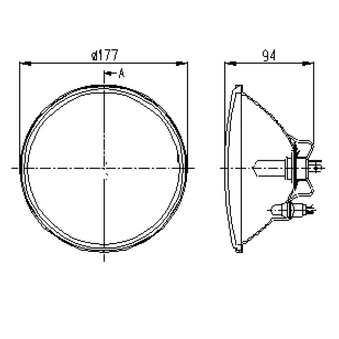 Scheinwerfereinsatz 7" | Ø 177mm | klar mit Standlicht | H4 | E-geprüft | 12V | 55/60W