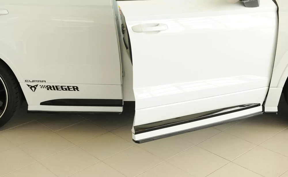 Rieger Seitenschweller rechts ansatz (3-tlg.) matt schwarz für Seat Ateca Cupra (5FP)  08.20- (ab Facelift)