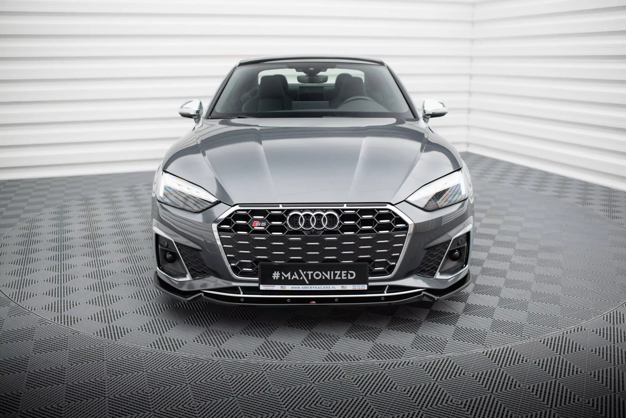 Front Ansatz V.2 Für Audi S5 / A5 S-Line F5 Facelift Schwarz Hochglanz