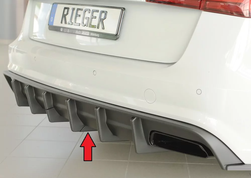 Rieger Heckeinsatz (für Fzg. mit AHK) matt schwarz für Audi A6 (4G/C7) Lim. 09.14- (ab Facelift)