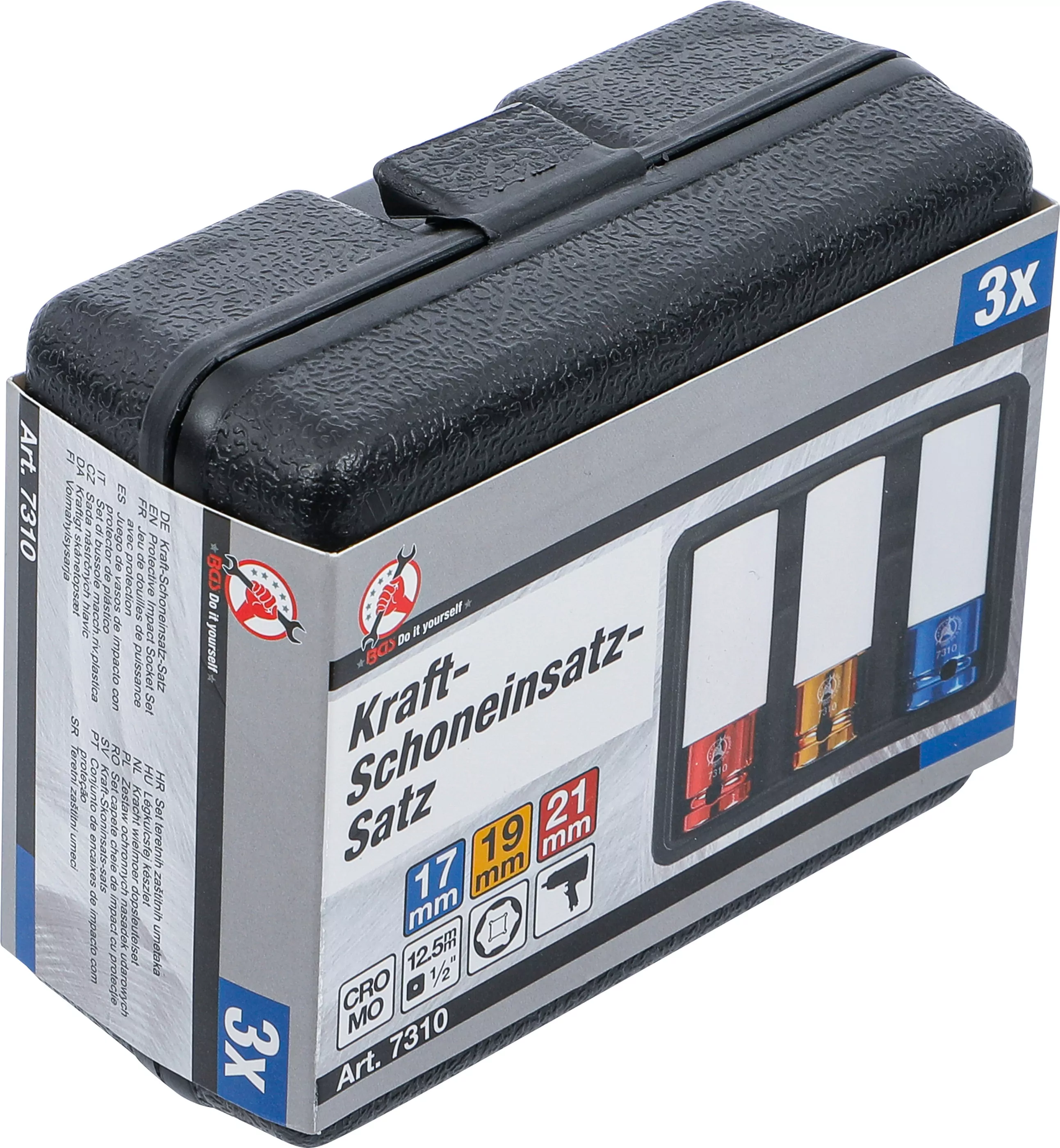 Kraft-Schoneinsatz-Satz | Antrieb Innenvierkant 12,5 mm (1/2") | SW 17 - 19 - 21 mm | 3-tlg.