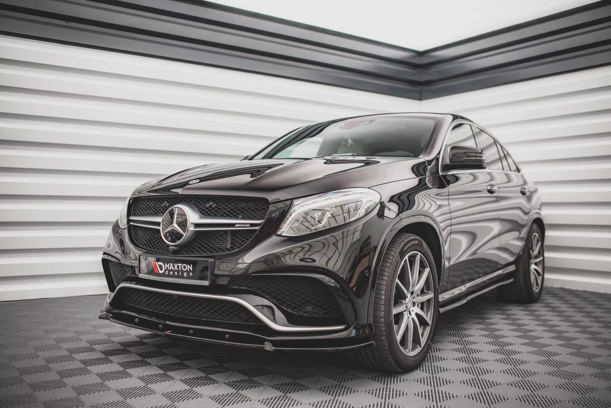 Front Ansatz V.1 Für Mercedes-Benz GLE Coupe / SUV 63 AMG C292 / W166 Schwarz Hochglanz