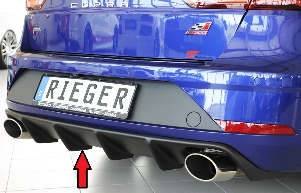 Rieger Heckeinsatz für Seat Leon Cupra (5F) - 5-tür. (ST/Kombi) 01.17- (ab Facelift) carbon optik