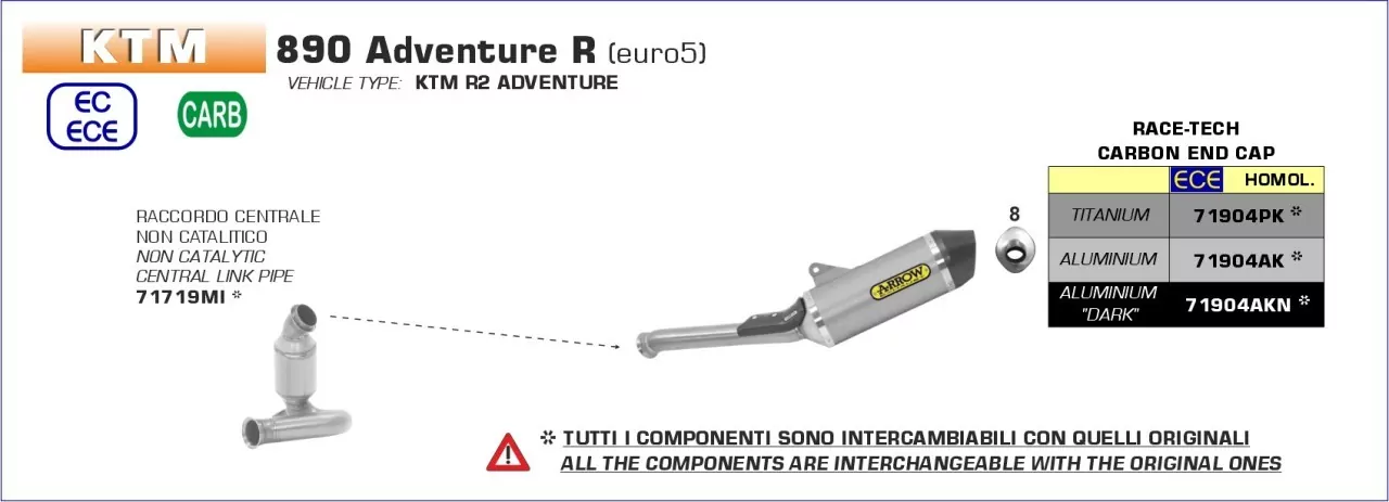 Arrow Race-Tech Aluminium KTM 790/890 Adventure 19-21