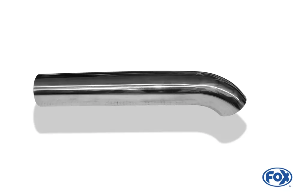 Anschweißendrohr Typ 28  Ø 70mm / Länge: 250 mm / uneingerollt / 45° nach unten gebogen