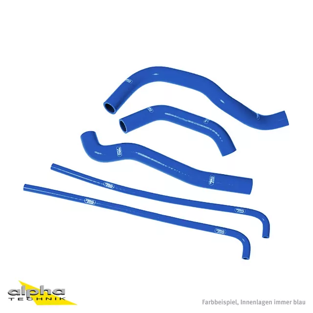 SAMCO SPORT Siliconschlauch Kit inklusive Überlauf blau für Kawasaki KLR650 Tengai Modelljahr 1987-2005