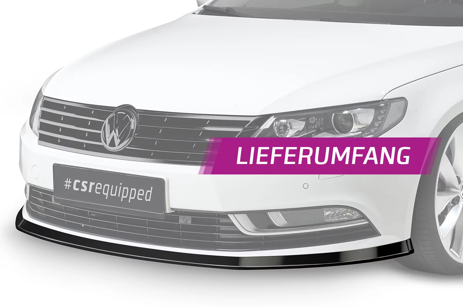 Cup-Spoilerlippe mit ABE für VW CC CSL342 Strukturiert (schwarz matt)