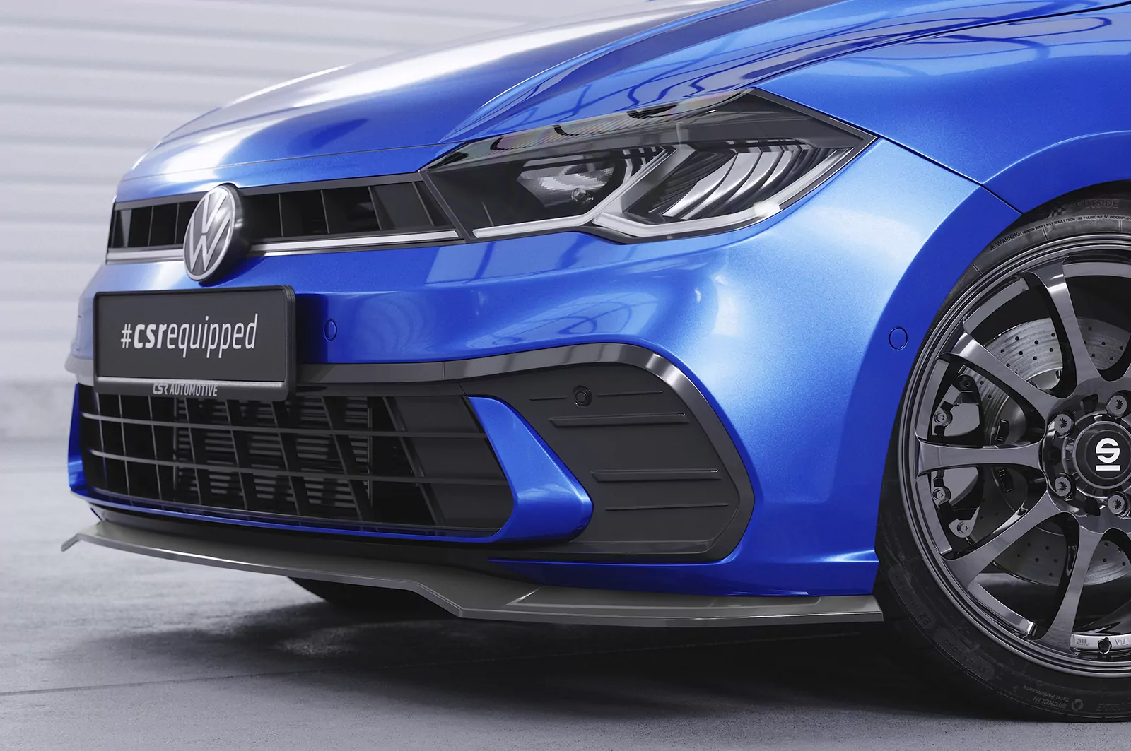 Cup-Spoilerlippe mit ABE für VW Polo 6 2G (Typ AW) CSL735 Schwarz Strukturiert