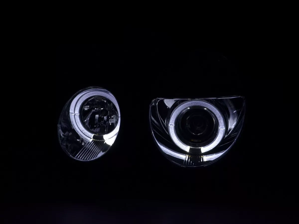 Scheinwerfer Set Angel Eyes Mercedes E-Klasse Typ W210 Bj. 99-01 chrom für Rechtslenker