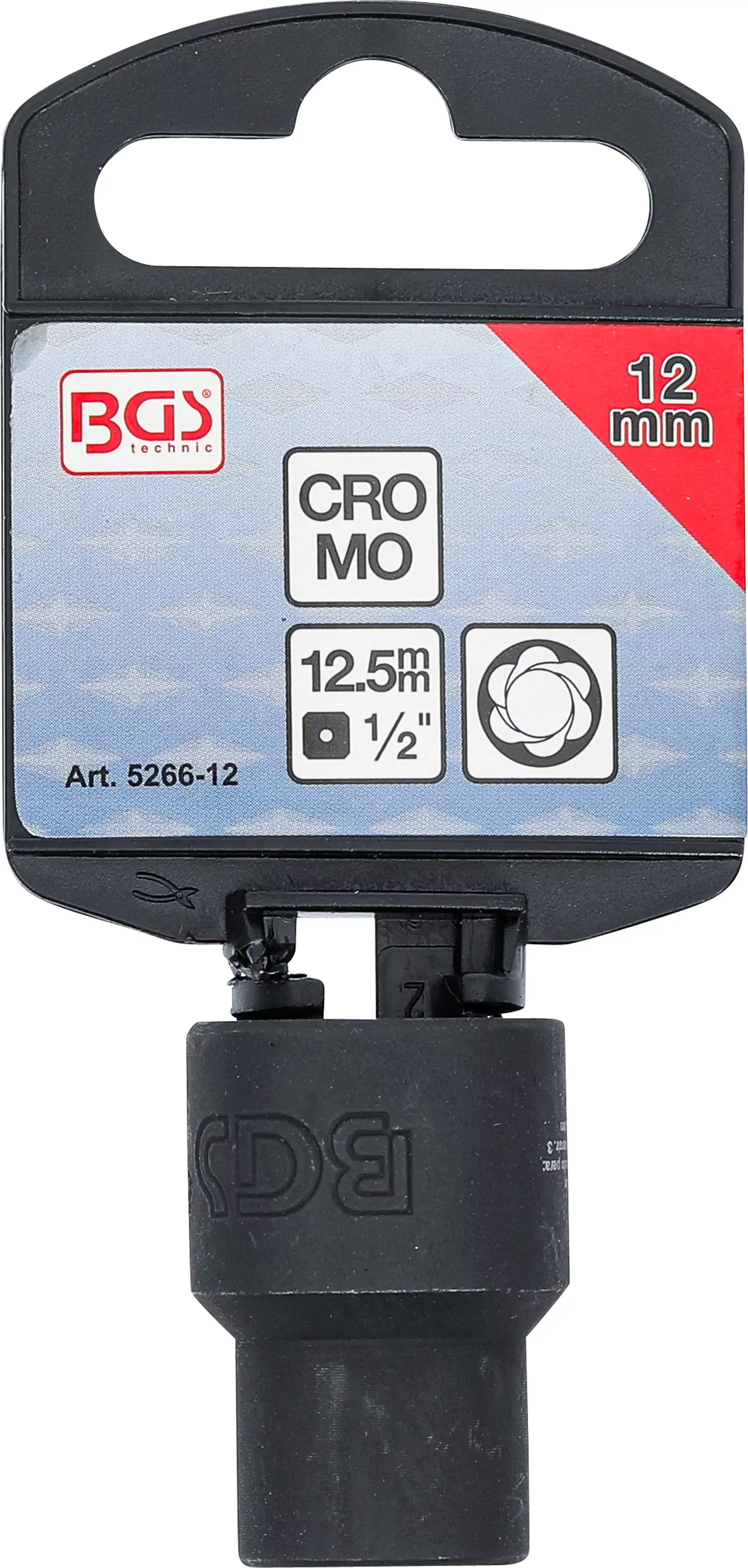 Spiral-Profil-Steckschlüssel-Einsatz / Schraubenausdreher | Antrieb Innenvierkant 12,5 mm (1/2") | SW 12 mm