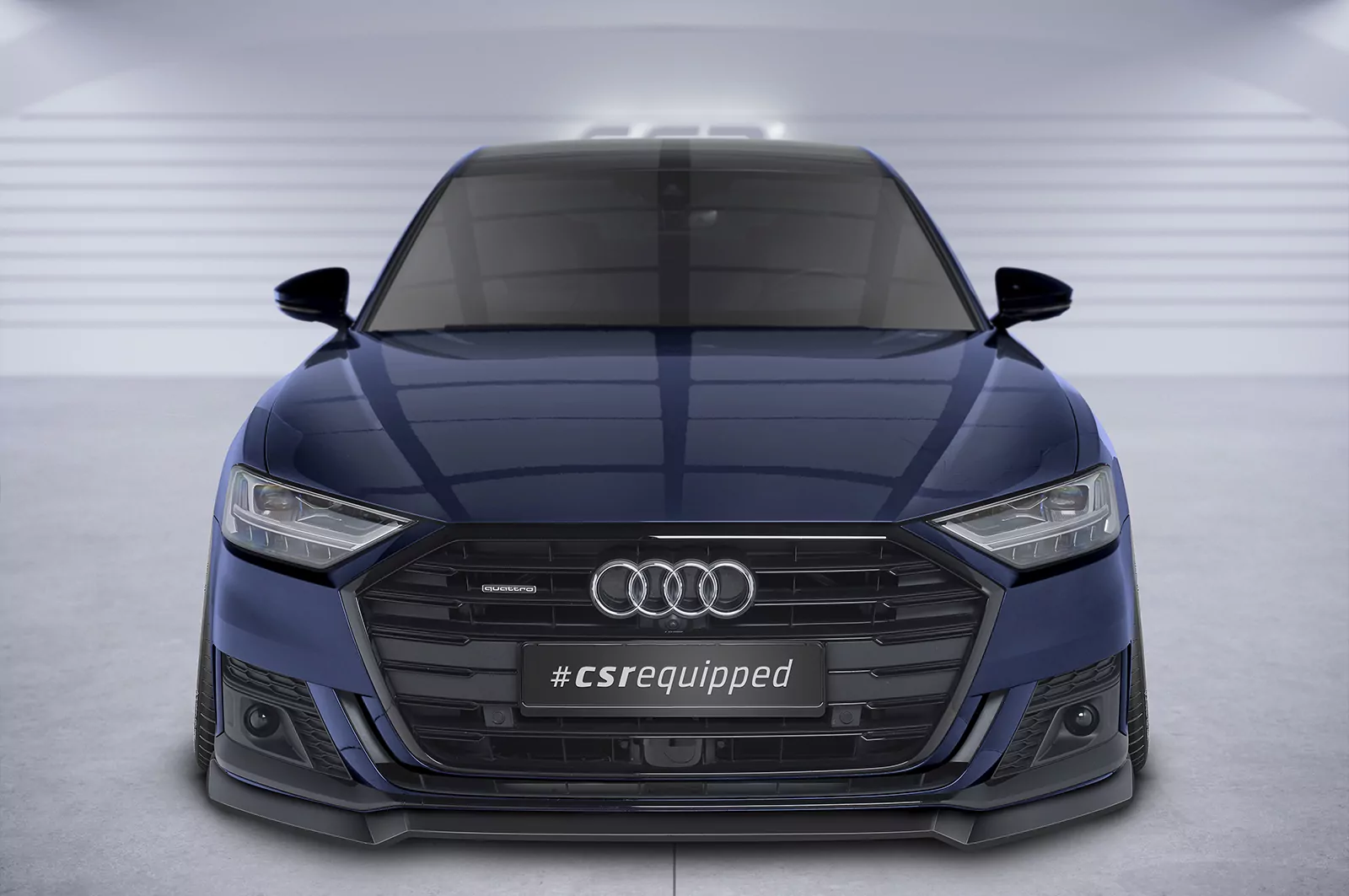 Cup-Spoilerlippe mit ABE für Audi A8 D5 S-Line CSL656 Schwarz Strukturiert