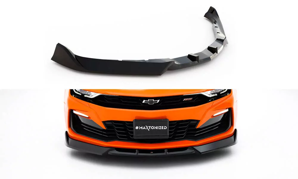 Front Ansatz V.2 Für Chevrolet Camaro SS Mk6 Facelift Schwarz Hochglanz