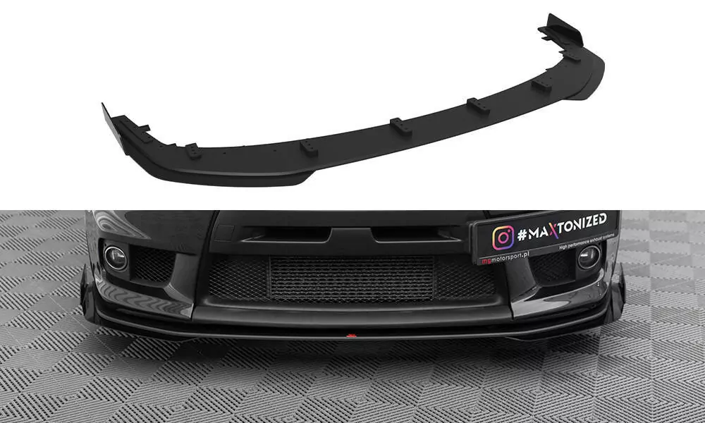 Street Pro Front Ansatz Für +Flaps Für + Flaps Mitsubishi Lancer EVO X Schwarz Hochglanz