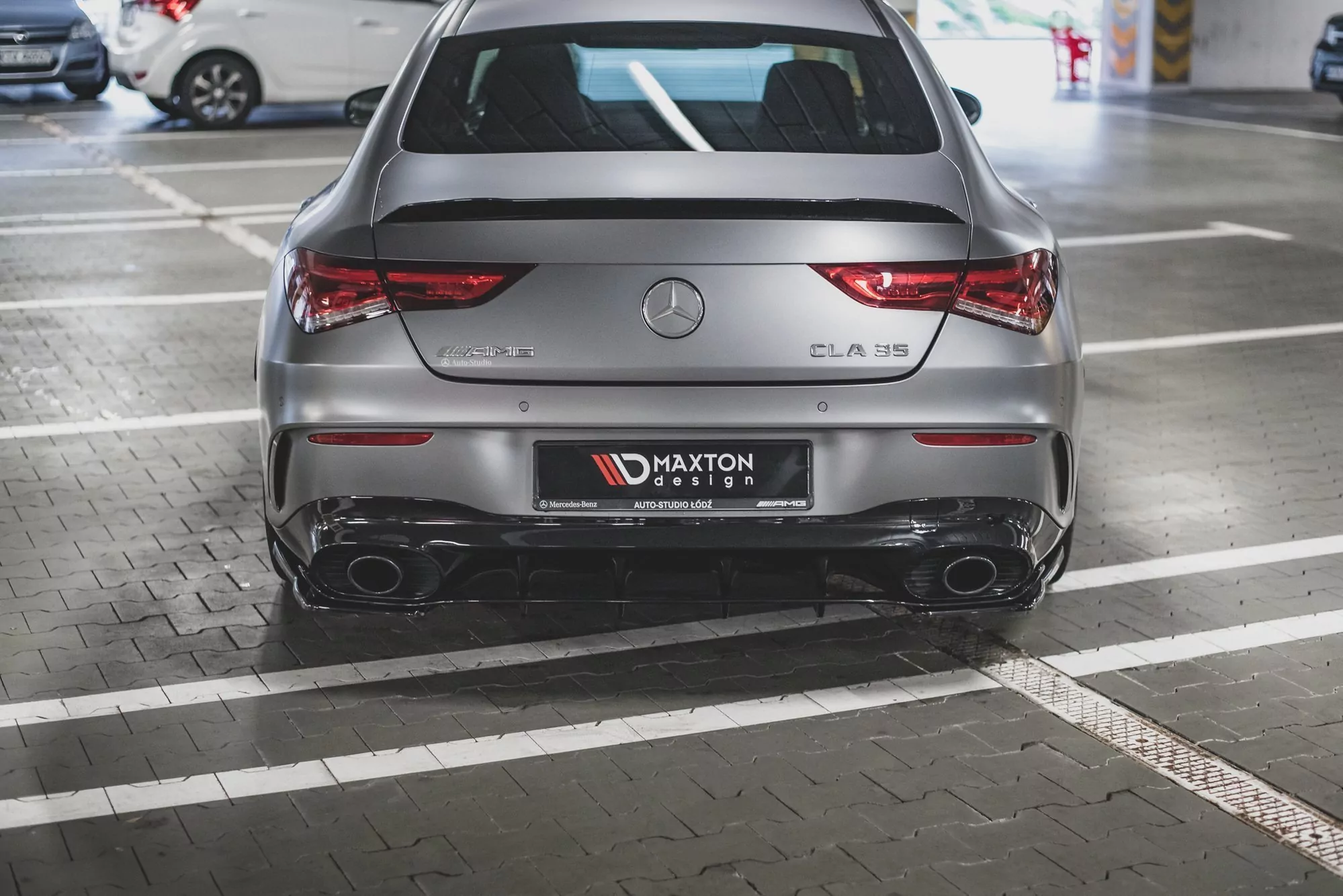 Diffusor Heck Ansatz Für Mercedes-AMG CLA 35 Aero / 45 Aero C118 Schwarz Hochglanz
