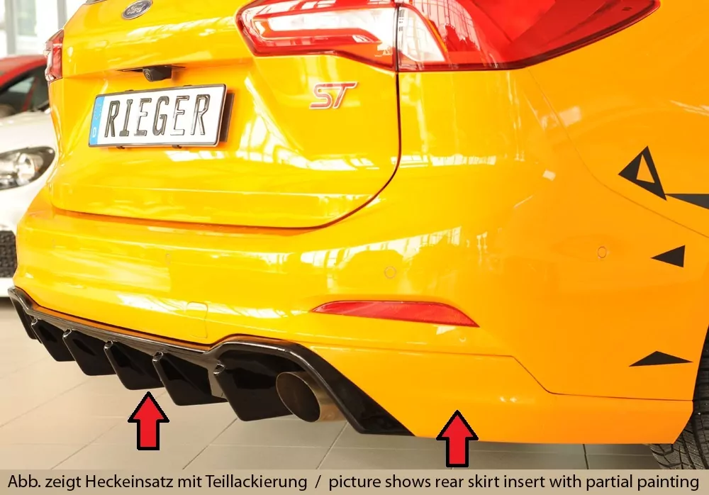 Rieger Heckeinsatz glanz schwarz für Ford Focus 4 ST (DEH) 5-tür. (Turnier) 04.22- (ab Facelift)