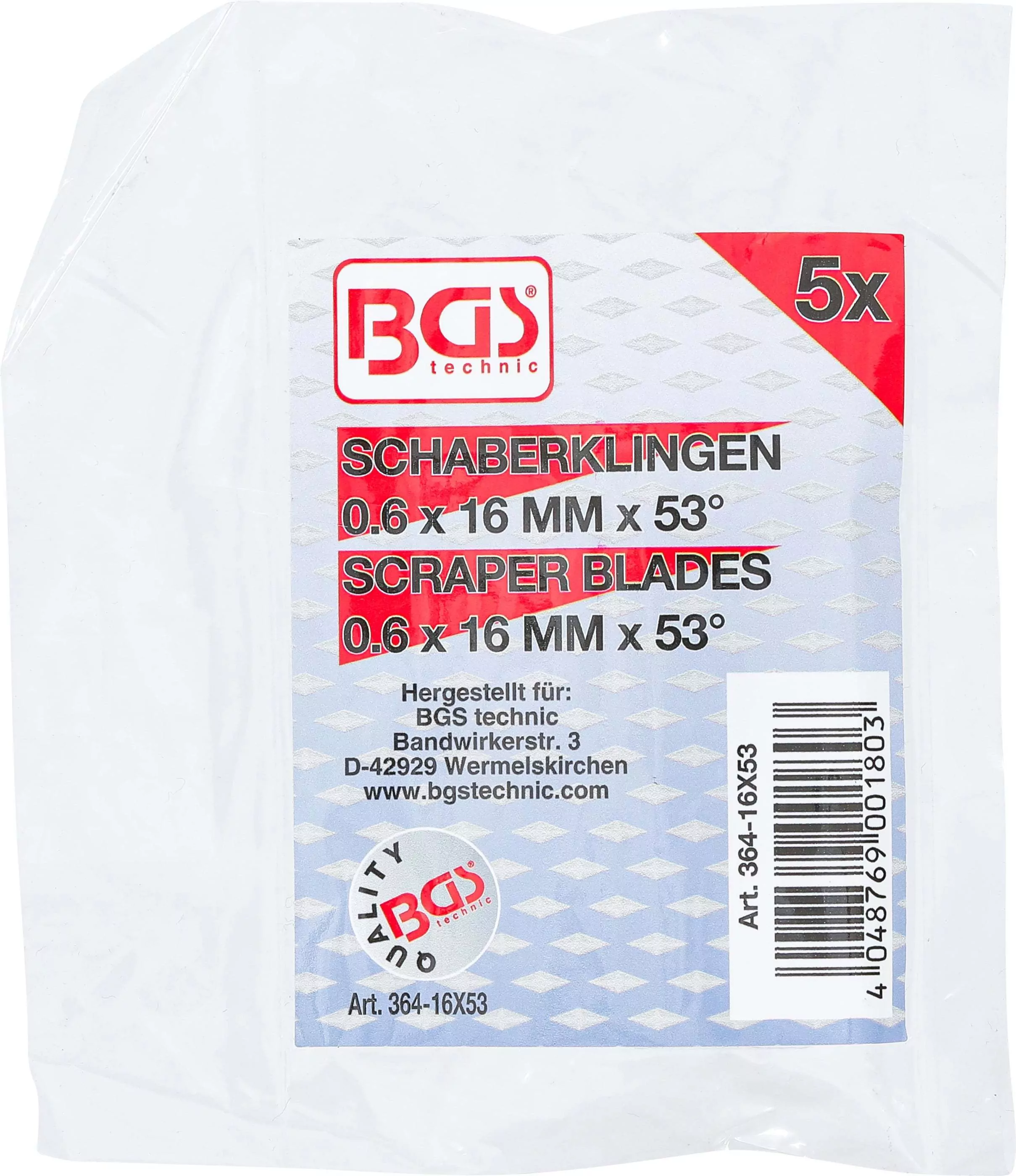 Ersatz-Schneideklingen für Art. 364 | 0,6 x 16 mm x 53° | 5-tlg.