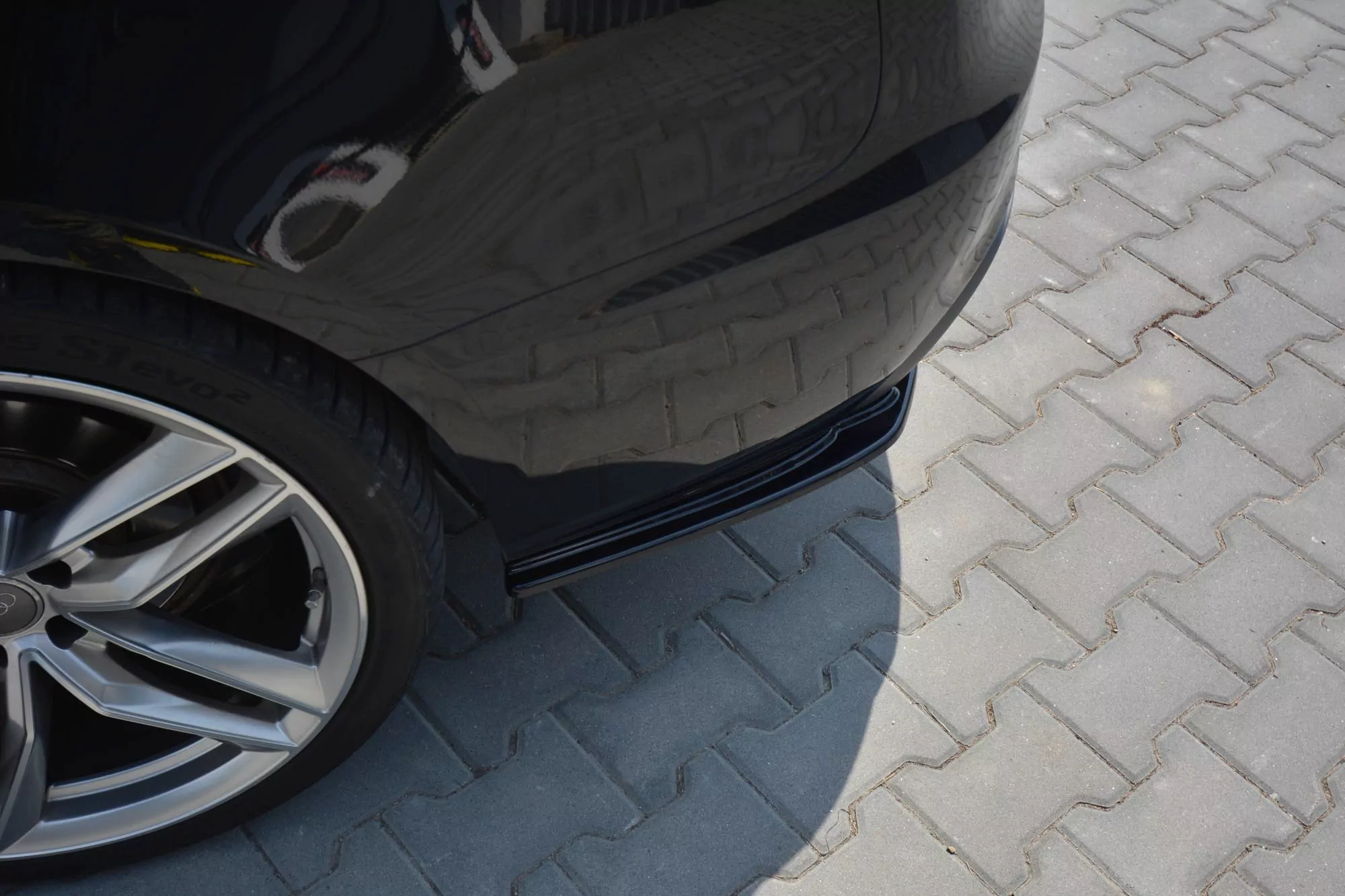 Heck Ansatz Flaps Diffusor Passend Für Passend Für AUDI A5 SPORTBACK S-LINE 8T Schwarz Hochglanz Schwarz Hochglanz