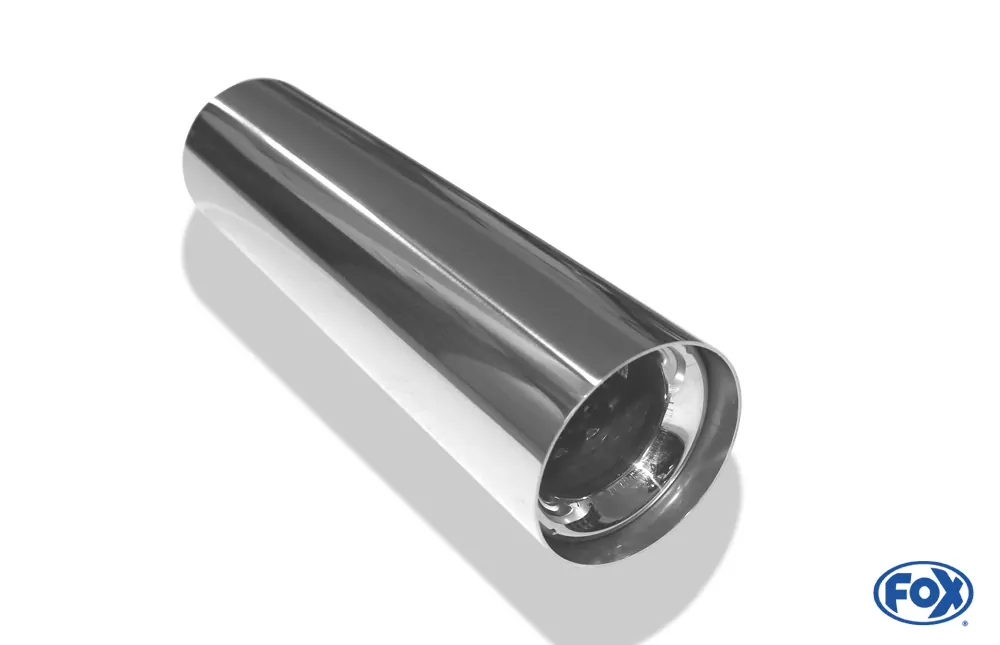 Anschweißendrohr Typ 11  Ø 80 mm / Länge: 300 mm  - rund / uneingerollt / gerade / mit Absorber  (Innendurchmesser 50mm - Länge: 150mm)