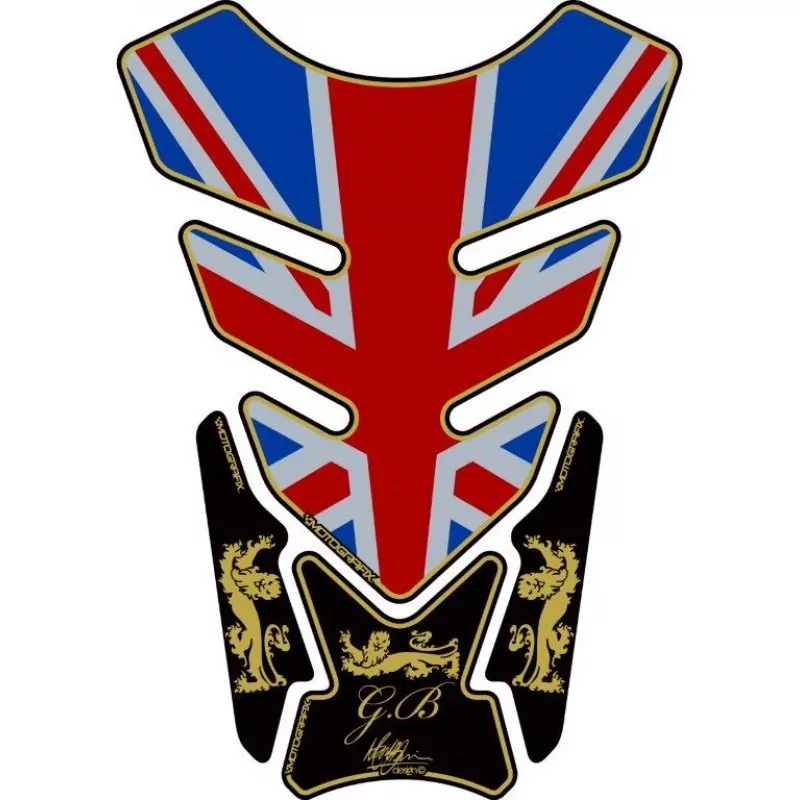 Motografix Great Britain - Union Jack Gold 3D Gel Tank Pad Protector ST087A