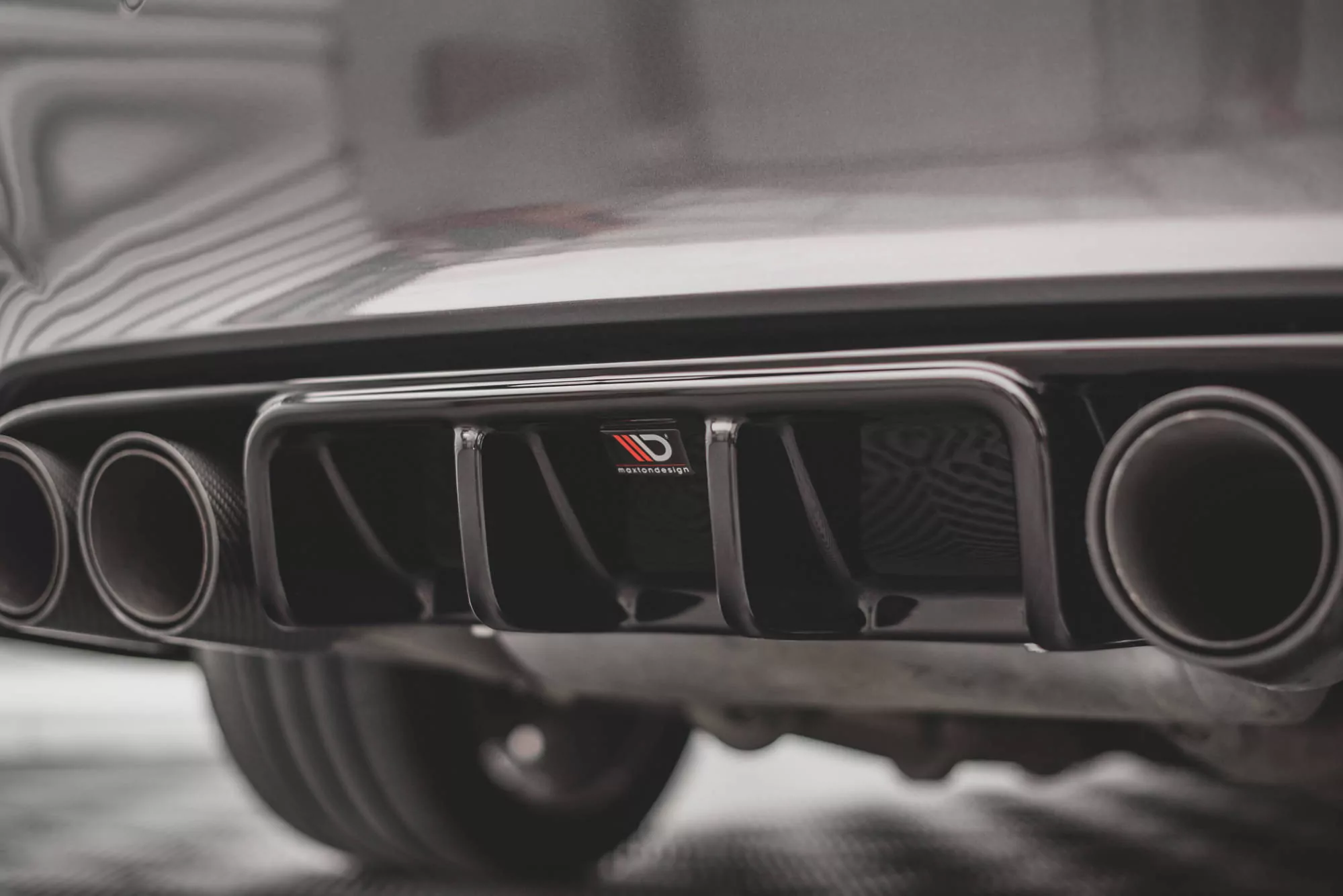 Diffusor Heck Ansatz Für BMW M4 F82 Schwarz Hochglanz