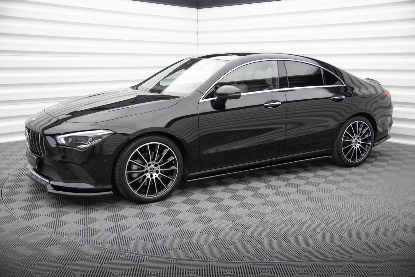 Seitenschweller Ansatz Für Mercedes-Benz CLA C118 Schwarz Hochglanz