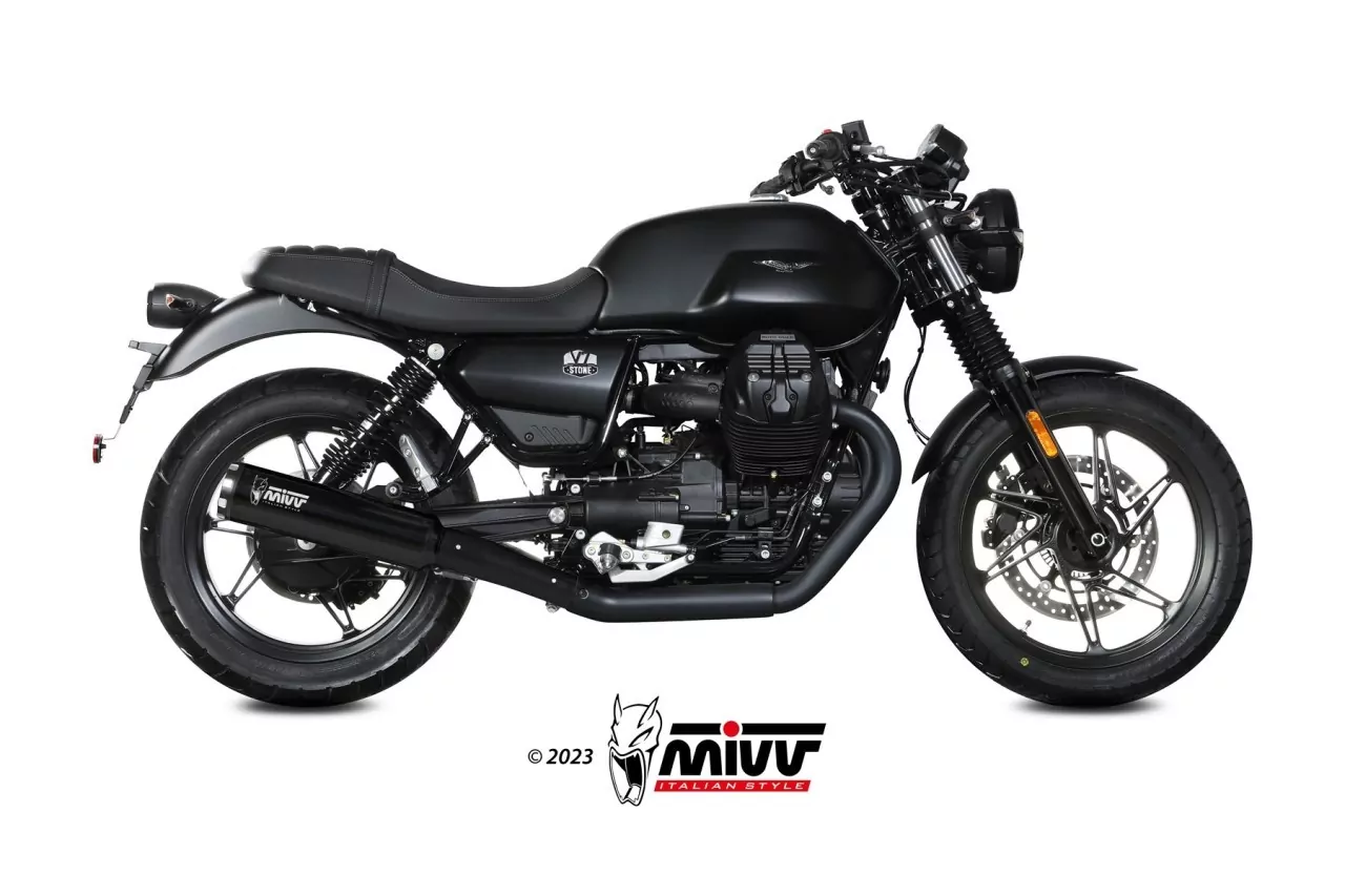 MIVV HR-1 Edelstahl Schwarz MOTO GUZZI V7 STONE 21-24