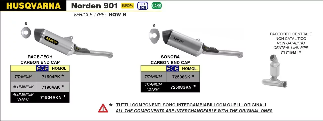 Arrow Endschalldämpfer Race-Tech Titan KTM 790/890 Adventure 19-21