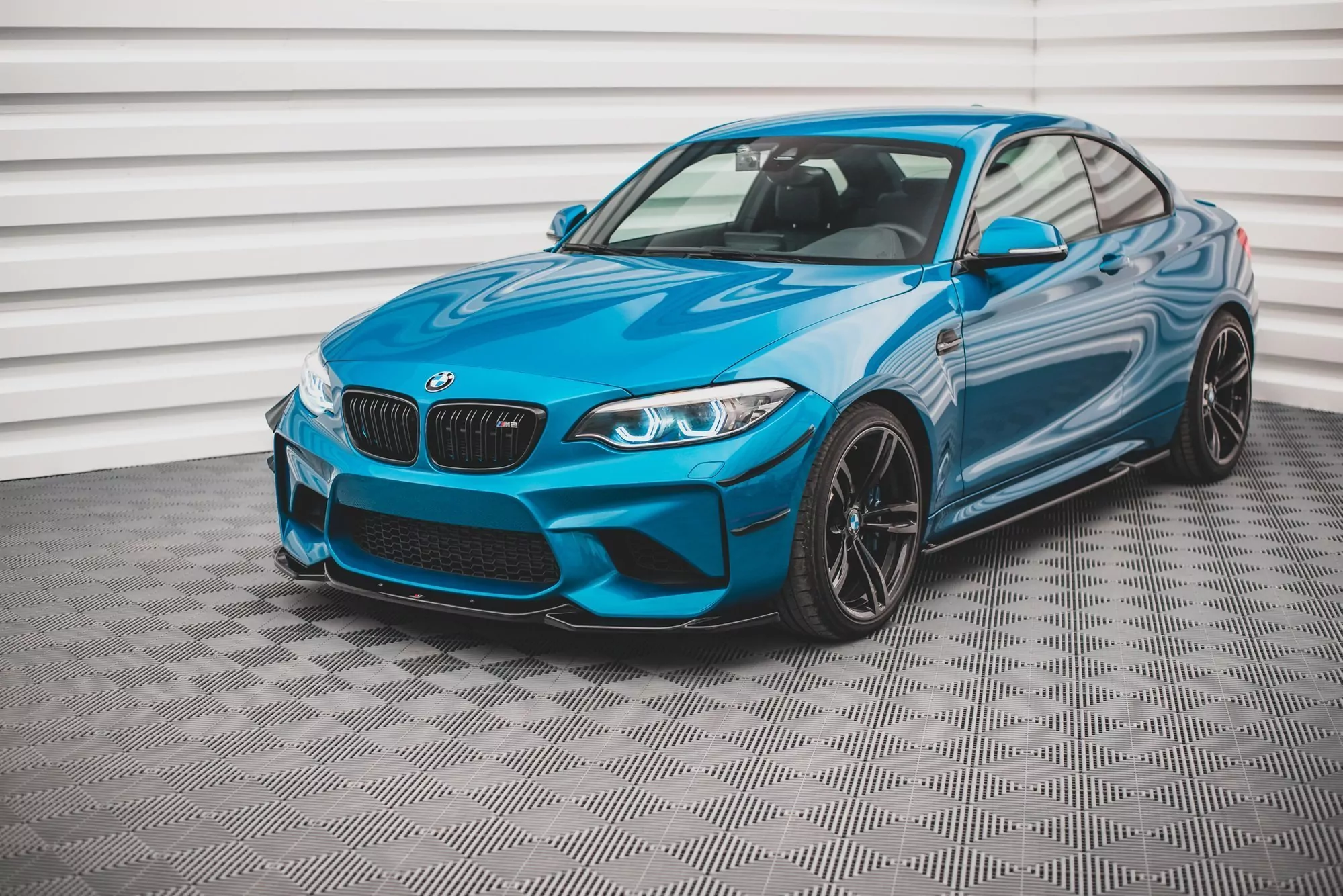 Front Ansatz V.3 Für BMW M2 F87 Schwarz Hochglanz