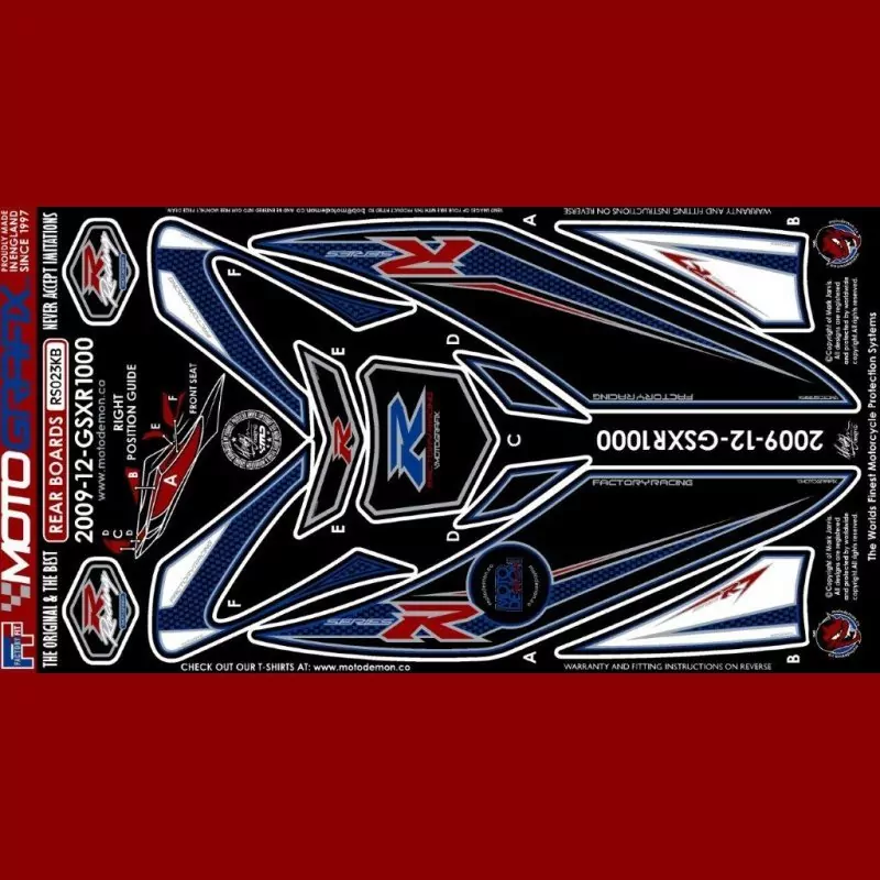 Motografix Steinschlagschutz hinten Suzuki GSX-R 1000 2009- RS023KB