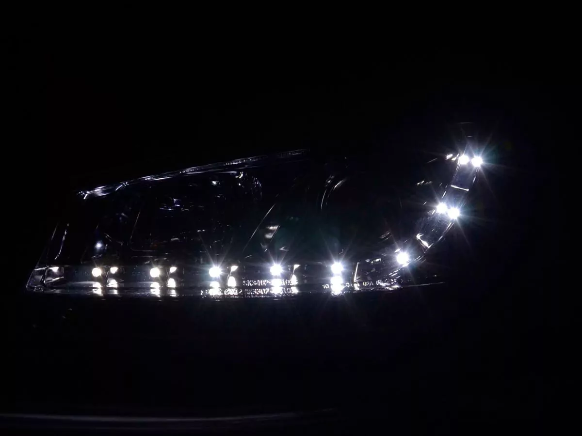 Scheinwerfer Set Daylight LED TFL-Optik Renault Megane 2 3/5-trg. Bj. 03-02/06 chrom