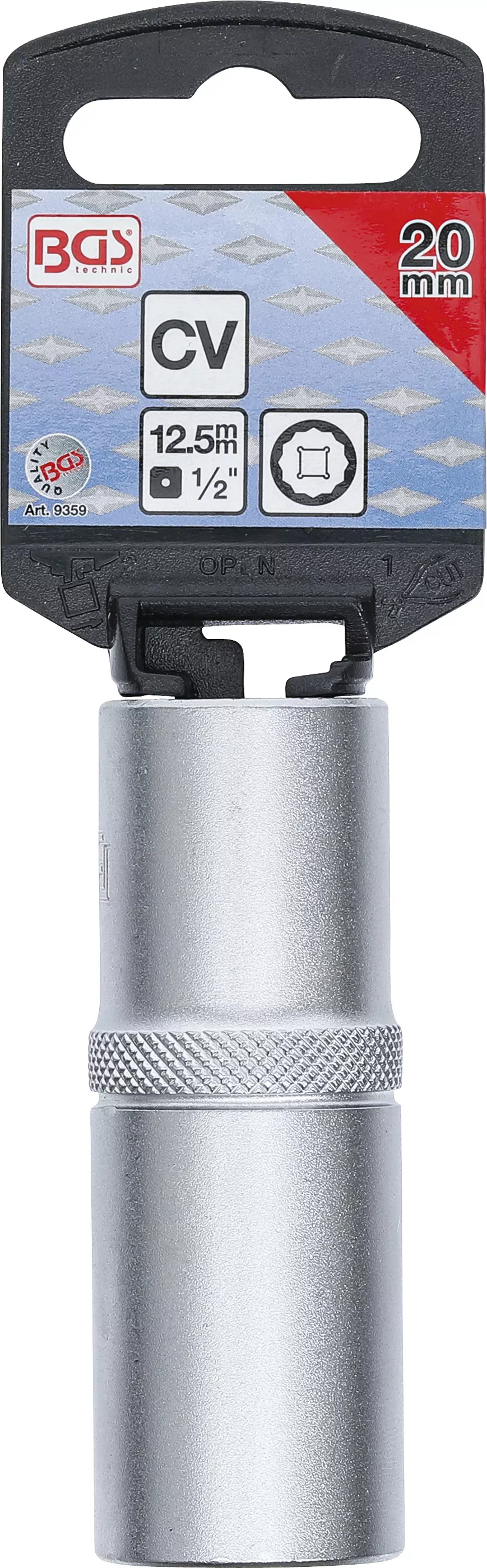 Steckschlüssel-Einsatz Zwölfkant, tief | Antrieb Innenvierkant 12,5 mm (1/2") | SW 20 mm