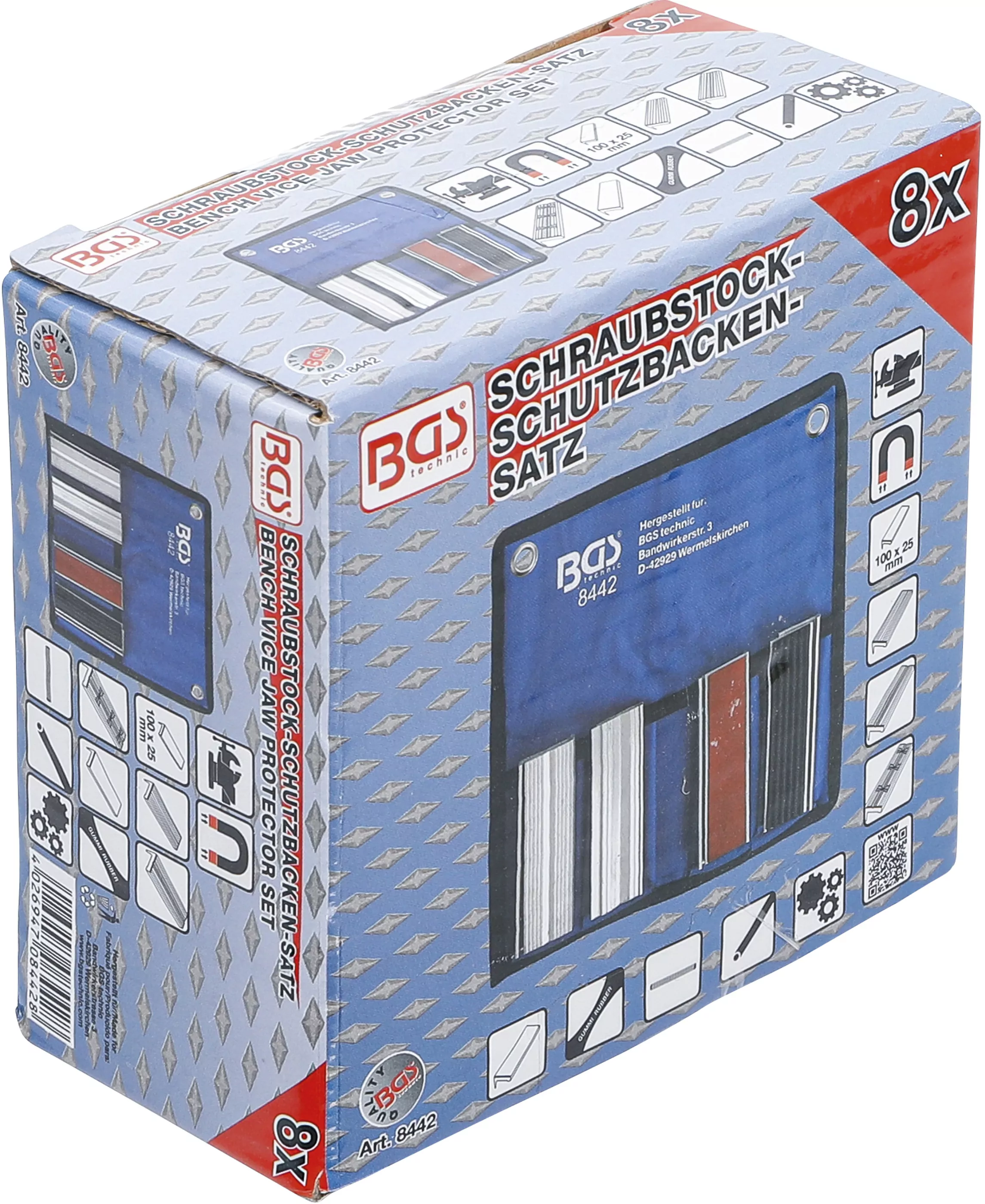 Schraubstock-Schutzbacken-Satz | Aluminium | 100 mm | 8-tlg.