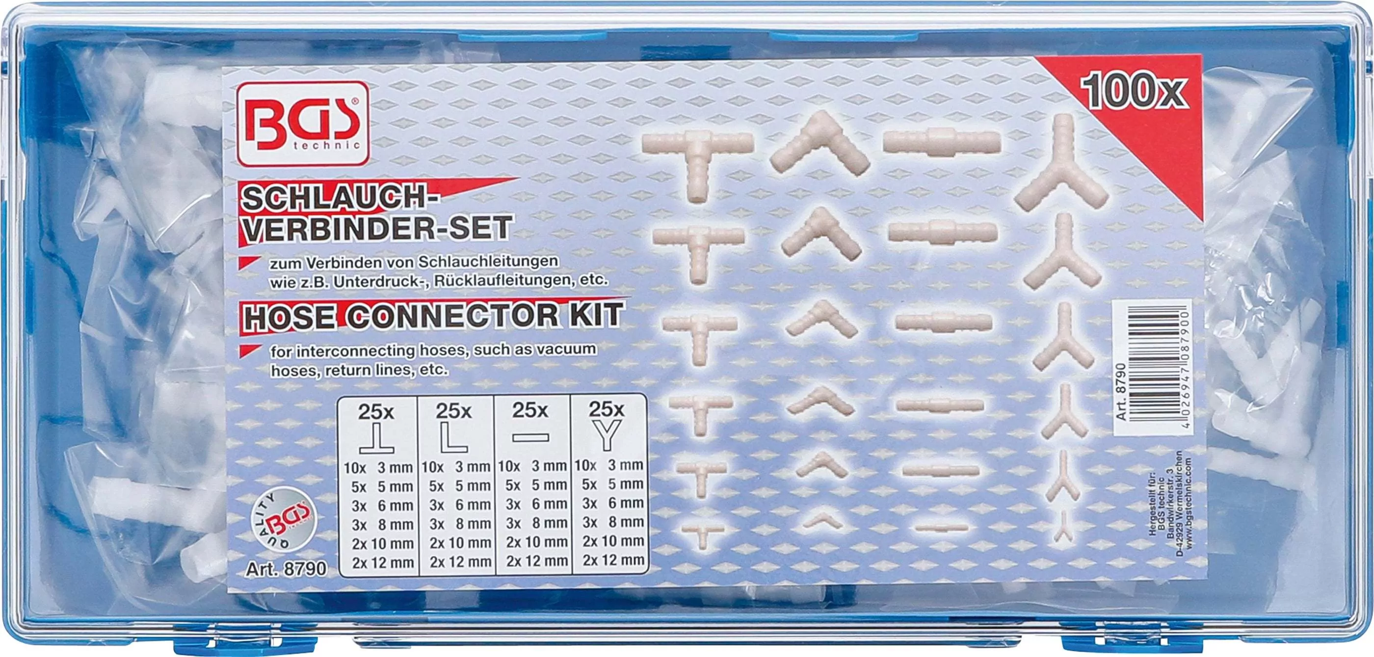 Schlauchverbinder-Sortimente | kraftstoffbeständig | 100 tlg.