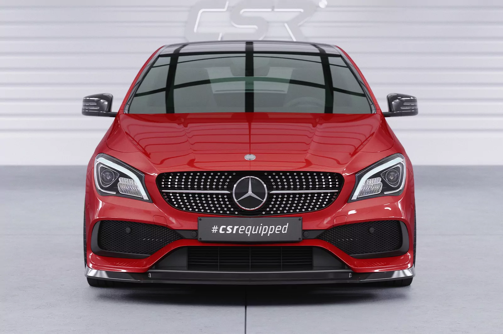 Cup-Spoilerlippe mit ABE für Mercedes Benz CLA 117 AMG-Line CSL522 Schwarz Strukturiert