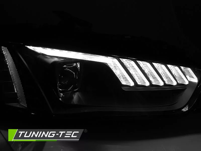 Headlights Led Black Seq Fits Audi A4 B8 12-15
